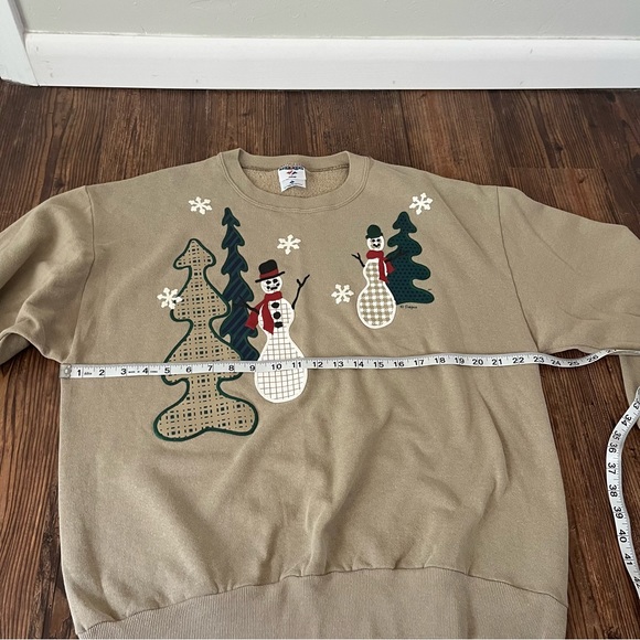 JERZEES Nublend Vintage Frabjous Snowman Christmas Sweatshirt Size Large - Picture 8 of 9